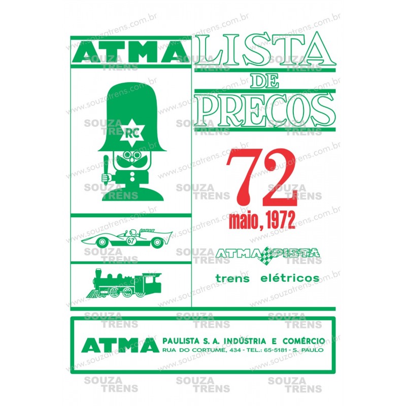 ATMA Lista de preços 72 - maio 1972