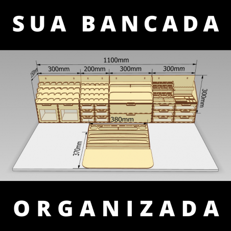 Conjunto de Módulos Básico Dois Andares em "I" com 08 Módulos + 01 Estação de Pintura Pro.